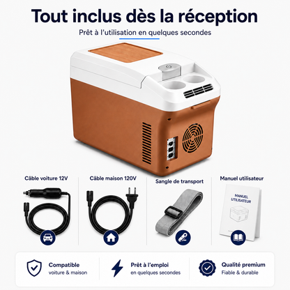 PolarRide M20P – Glacière Électrique Portable 15L 12V/120V, Chaud & Froid, Mini Frigo pour Voiture, Camping et Maison
