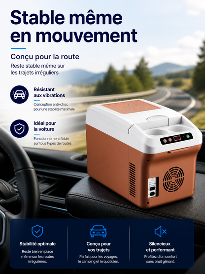 PolarRide M20P – Glacière Électrique Portable 15L 12V/120V, Chaud & Froid, Mini Frigo pour Voiture, Camping et Maison